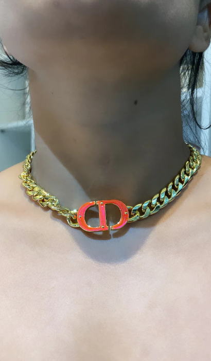 CD PINK LINK CHAIN NECKLACE