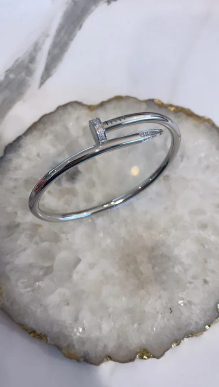 Diamond nail bracelet