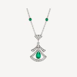 Collier Twilight – Malachite et diamants en argent plaqué or