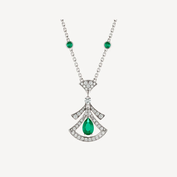 Collier Twilight – Malachite et diamants en argent plaqué or