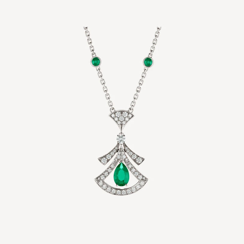 Collier Twilight – Malachite et diamants en argent plaqué or