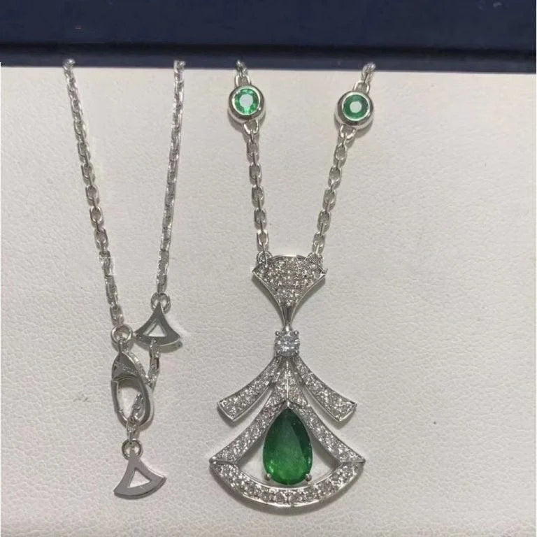 Collier Twilight – Malachite et diamants en argent plaqué or