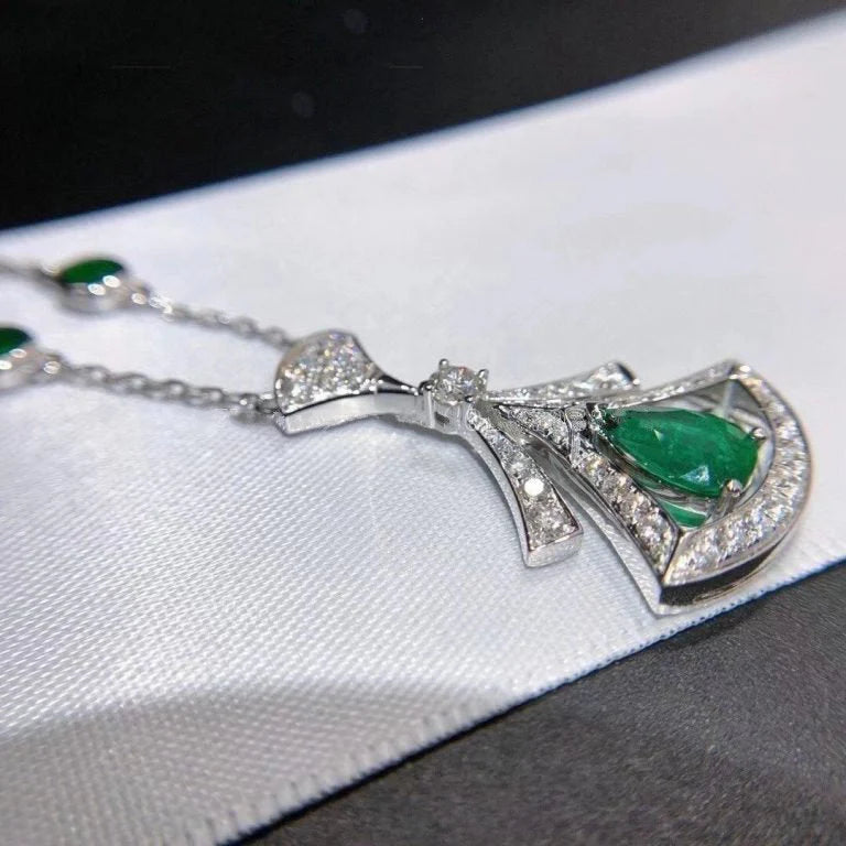Collier Twilight – Malachite et diamants en argent plaqué or