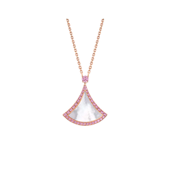 Pendentif Harmony – Nacre et diamants, finition argent plaqué or 14 carats