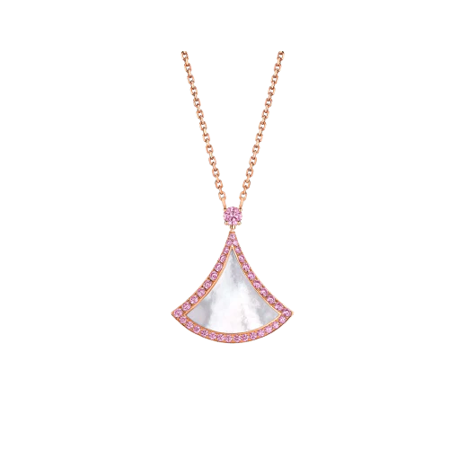 Pendentif Harmony – Nacre et diamants, finition argent plaqué or 14 carats