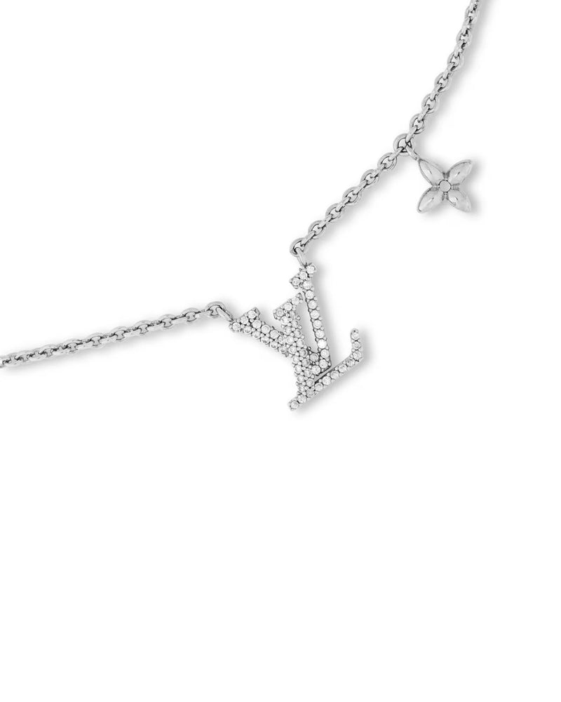 Collier Leya en argent plaqué rhodium et zircone