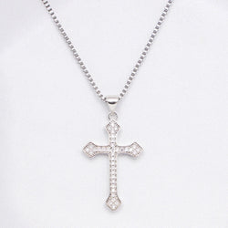 Croix de grâce bourgeonnante – Finition or blanc
