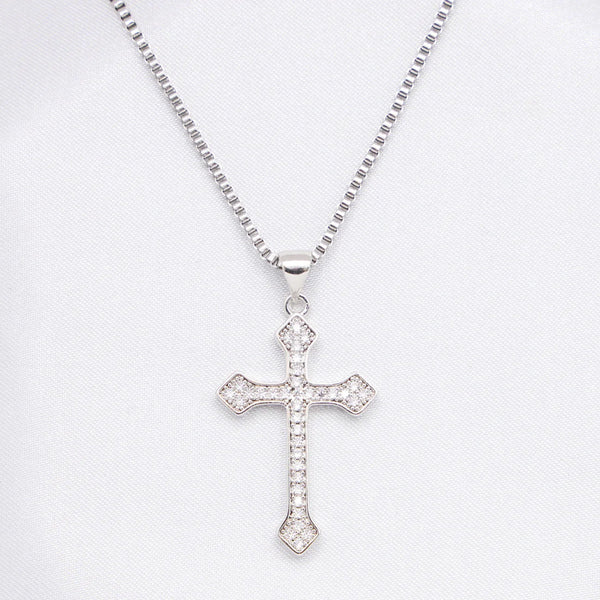 Croix de grâce bourgeonnante – Finition or blanc