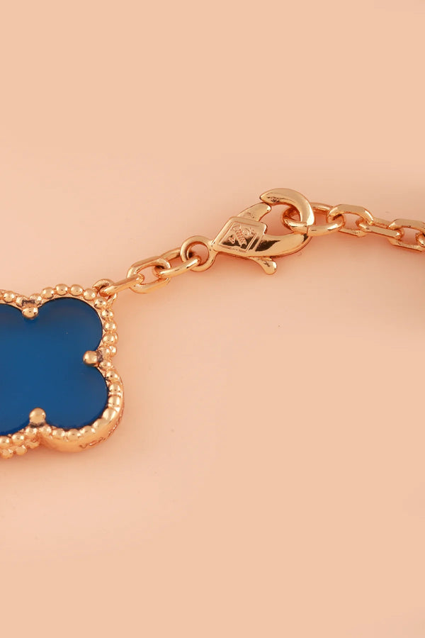 Blue Enamel Blossom Bracelet