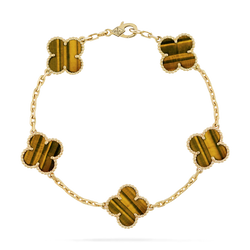Tiger Eye Bracelet Dupe, Vintage Alhambra bracelet, 5 motifs