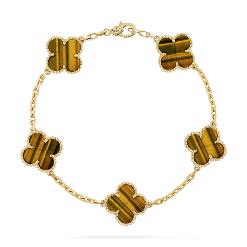 Tiger Eye Bracelet Dupe, Vintage Alhambra bracelet, 5 motifs