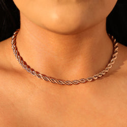 Collier corde 6 mm - Or rose