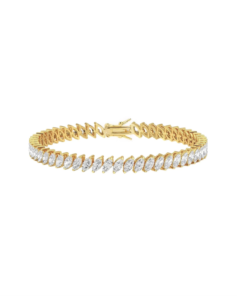 Bracelet Estelle en or avec cristaux de zircone 5A