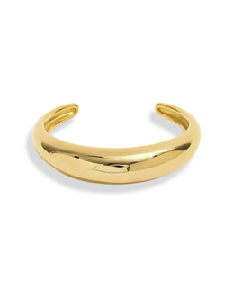 Bracelet manchette Elaya élégant en acier inoxydable plaqué or 18 carats