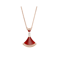 Ember Pendant – Carnelian & Diamond Detail, 14k Gold-Plated Alloy