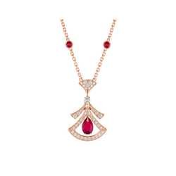 Aurora Necklace – Carnelian & Diamonds in Gold-Plated Silver Alloy