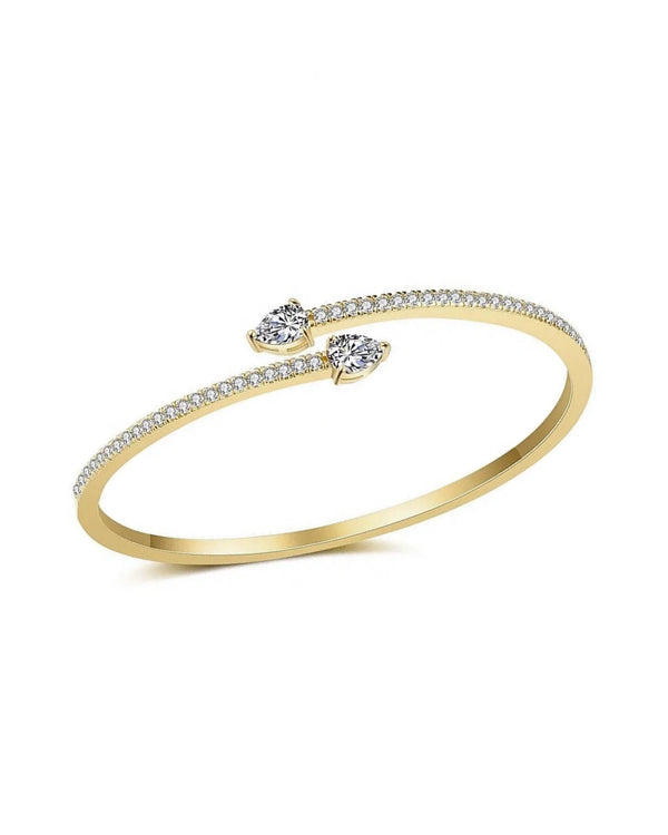 Élégante manchette Amari en or plaqué 18 carats et cristaux de zircone