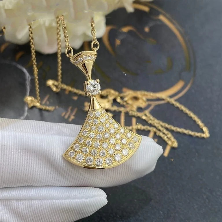 Collier Radiance – Diamants entièrement sertis sur argent plaqué or 14 carats