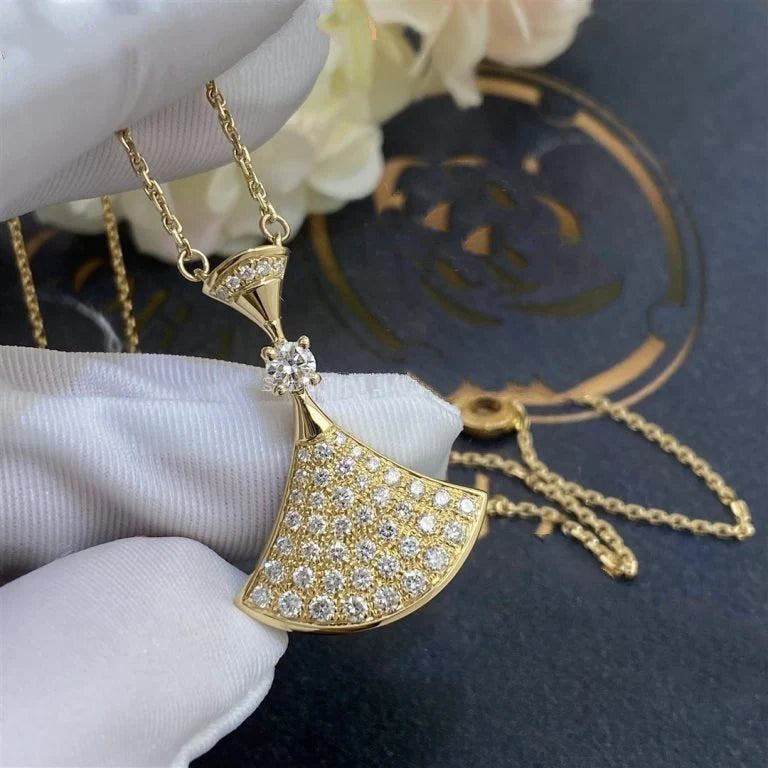 Collier Radiance – Diamants entièrement sertis sur argent plaqué or 14 carats