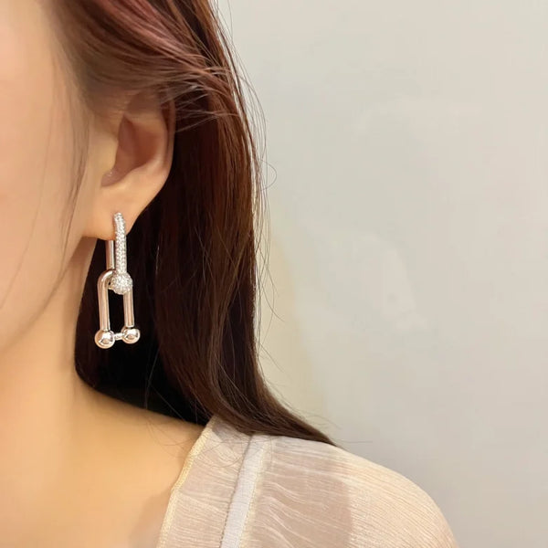 Boucles d'oreilles HardWear à gros maillons, diamants, or, or blanc et or rose