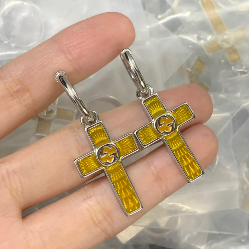 Boucles d'oreilles élégantes à clous avec lettre GG – Plaqué or minimaliste Luxe Code 1330