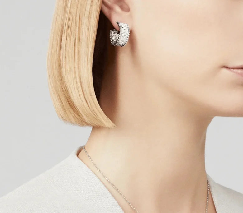 Boucles d'oreilles Kaléidoscope, Créoles Perlée Trèfles
