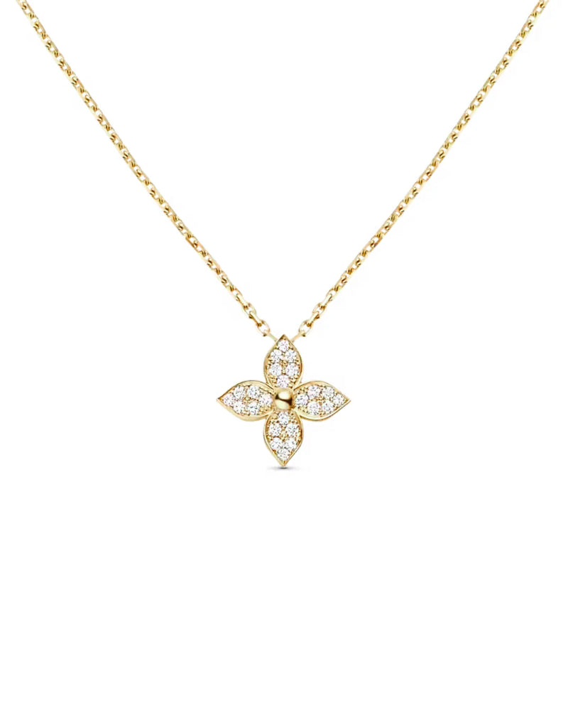 Collier Lillie en or plaqué 18 carats et cristaux de zircone