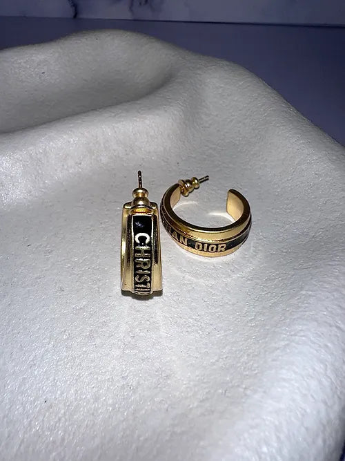 Boucles d'oreilles Christa en or et noir