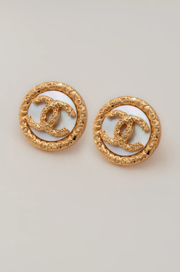 Ornate White  Studs