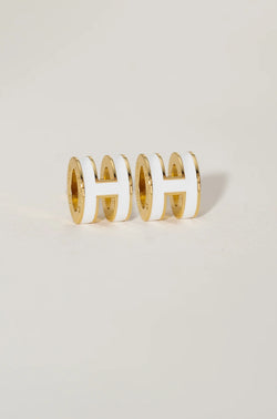Clous d'oreilles de luxe White Barrel