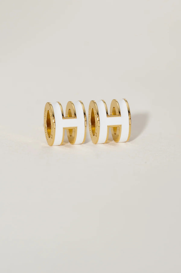 Clous d'oreilles de luxe White Barrel