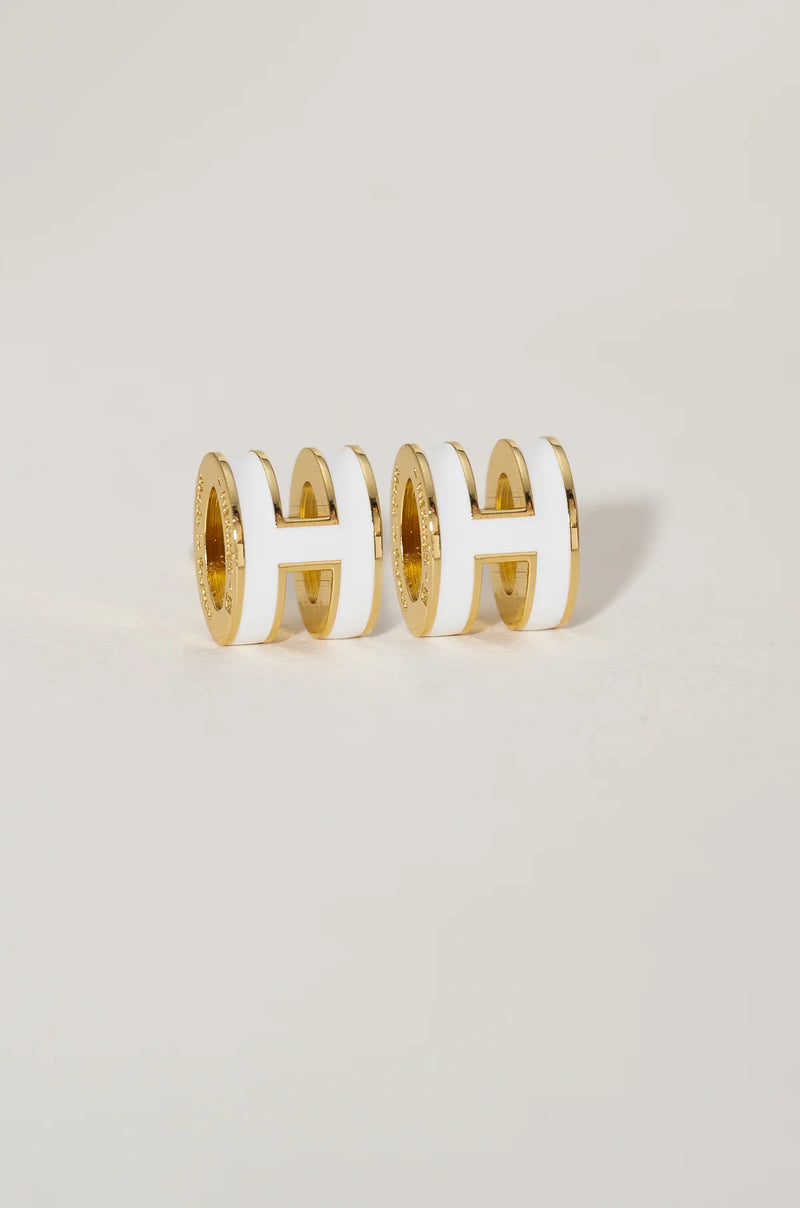Clous d'oreilles de luxe White Barrel