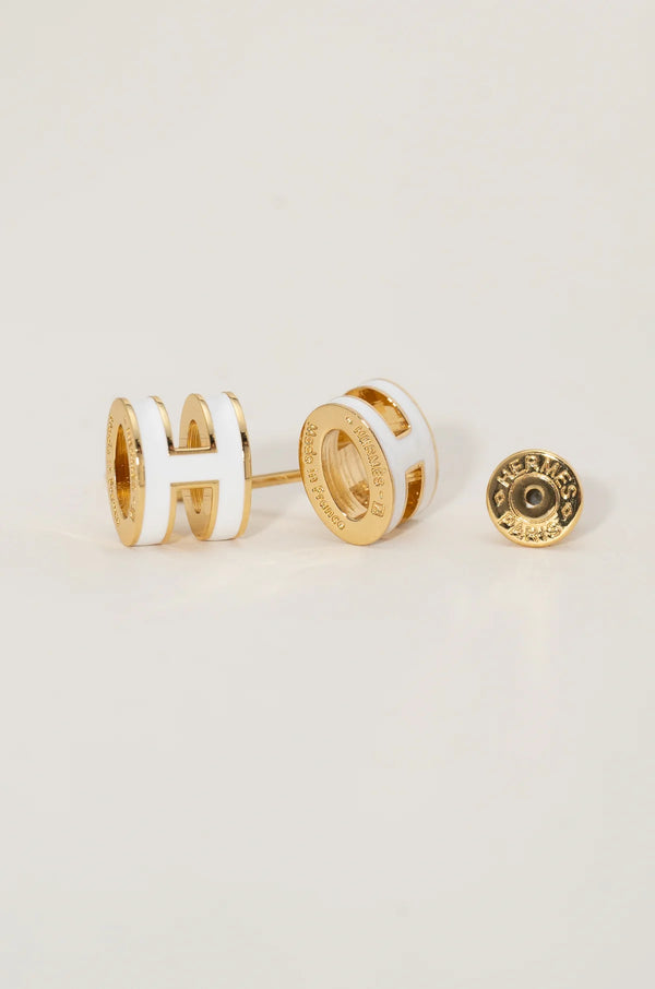 Clous d'oreilles de luxe White Barrel