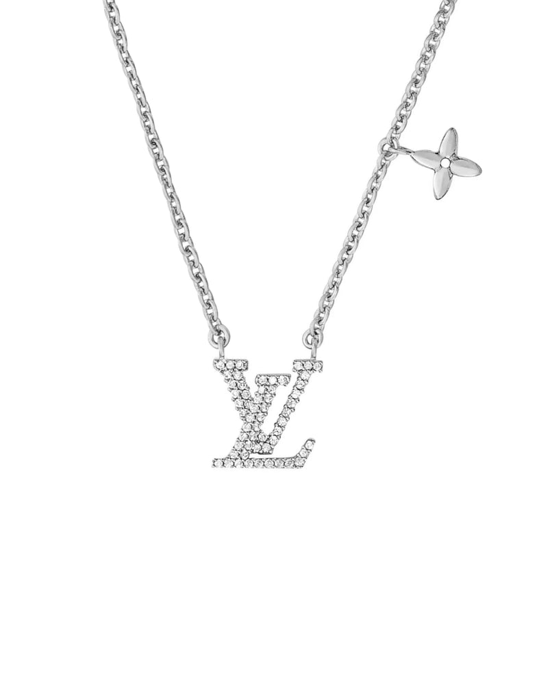 Collier Leya en argent plaqué rhodium et zircone