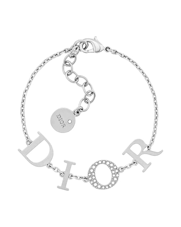 Bracelet CD en argent avec cristaux de zircone et finition rhodium