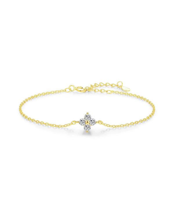 Bracelet Maya en or avec cristaux de zircone et base en argent