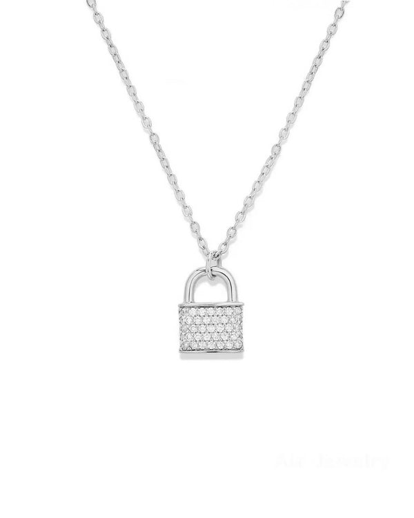 Collier Preya en argent avec cristaux de zircone, longueur 40 cm