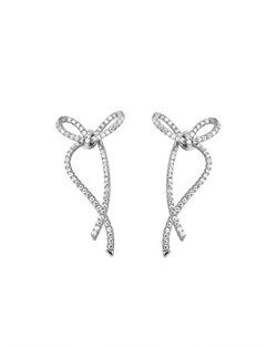 Boucles d'oreilles Dolly en argent plaqué rhodium et zircone