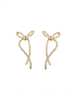 Boucles d'oreilles Dolly en or avec cristaux de zircone finition 18 carats