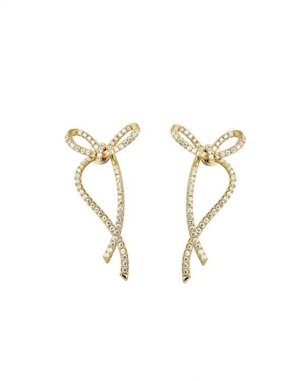 Boucles d'oreilles Dolly en or avec cristaux de zircone finition 18 carats
