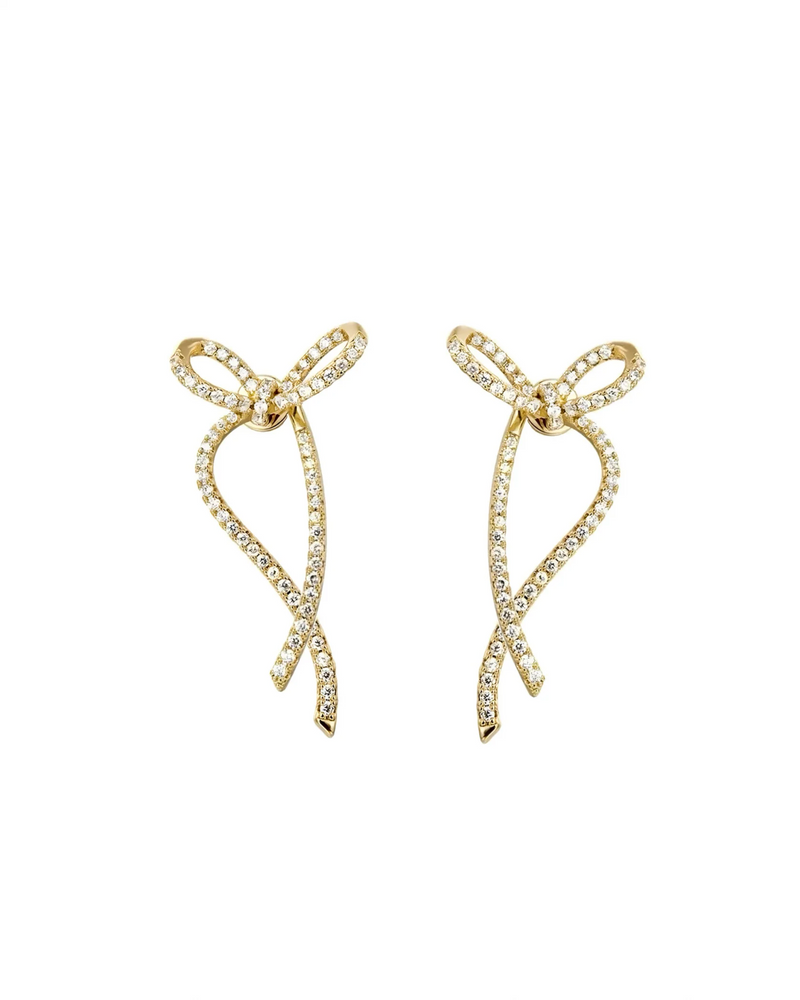 Boucles d'oreilles Dolly en or avec cristaux de zircone finition 18 carats
