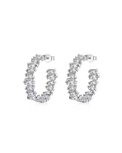 Créoles Lacey en argent ornées de cristaux de zircone 5A