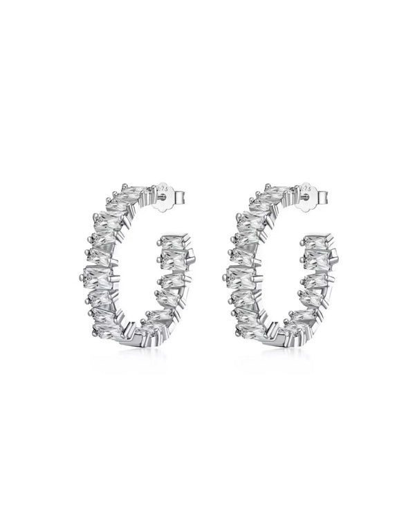 Créoles Lacey en argent ornées de cristaux de zircone 5A