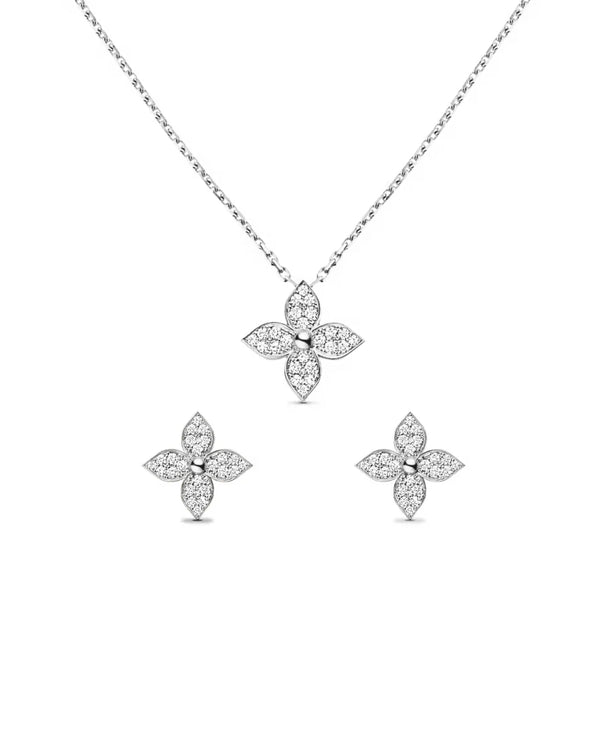 Ensemble de bijoux Lillie Set avec collier et boucles d'oreilles en argent
