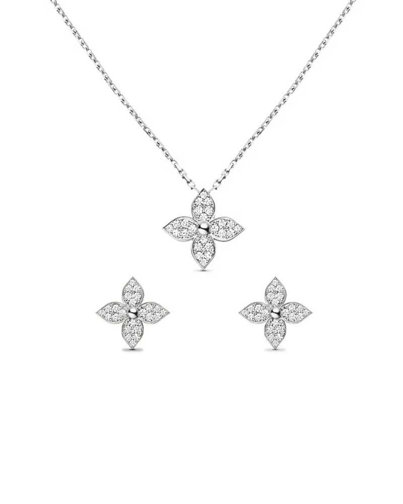 Ensemble de bijoux Lillie Set avec collier et boucles d'oreilles en argent