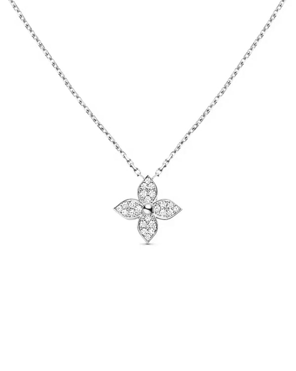 Collier Lillie en argent avec cristaux de zircone, longueur 41 cm