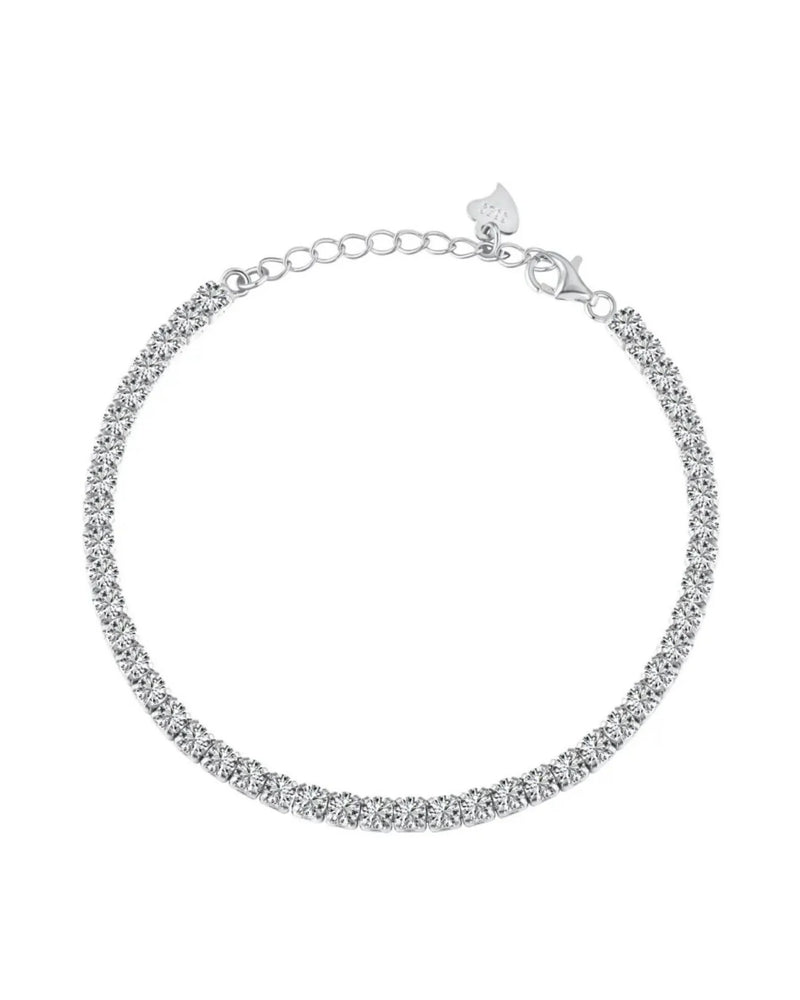 Bracelet Tennis Tiffany en argent 3 mm avec cristaux de zircone
