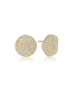 Boucles d'oreilles Gwen en or avec cristaux de zircone 5A, taille 2 cm