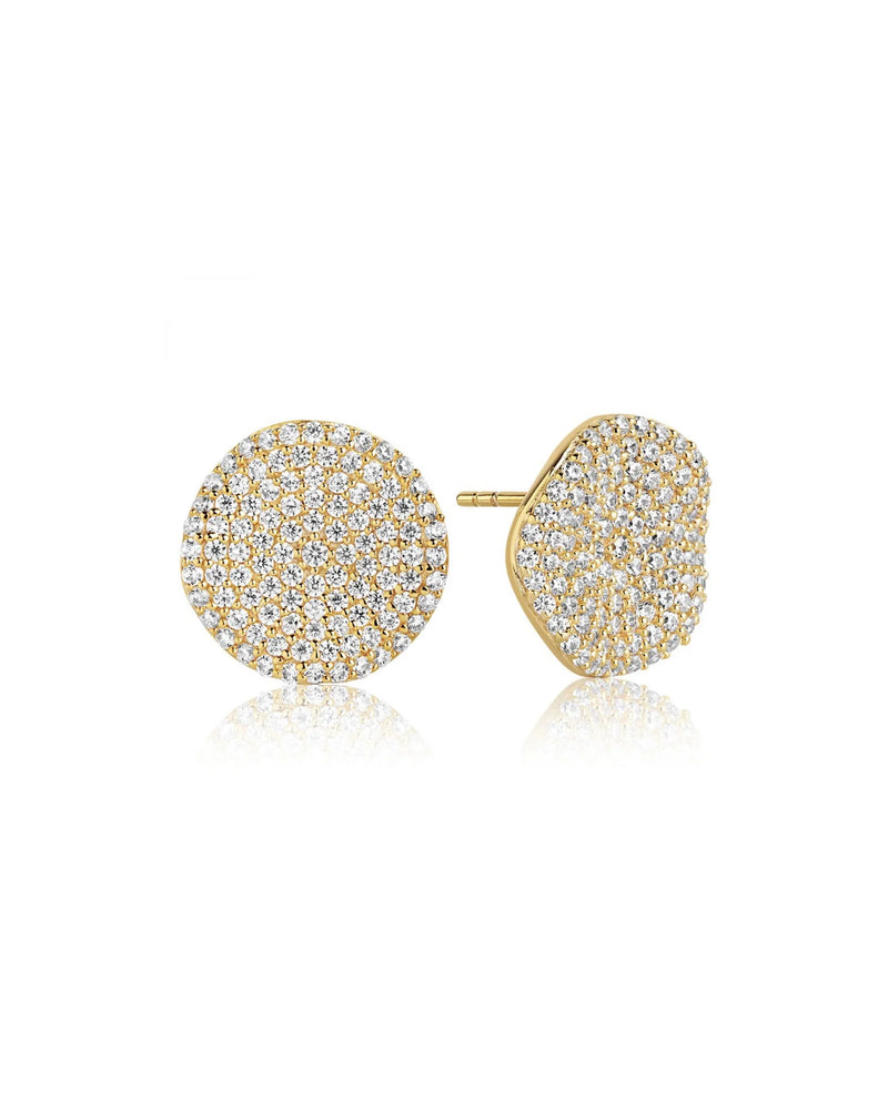 Boucles d'oreilles Gwen en or avec cristaux de zircone 5A, taille 2 cm