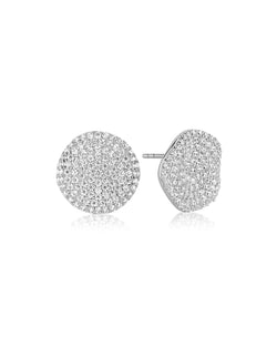 Boucles d'oreilles Gwen en argent plaqué rhodium et zircone